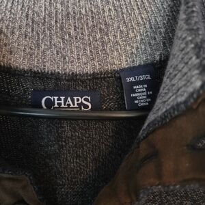 Chaps Charcoal and Brown Knit Sweater